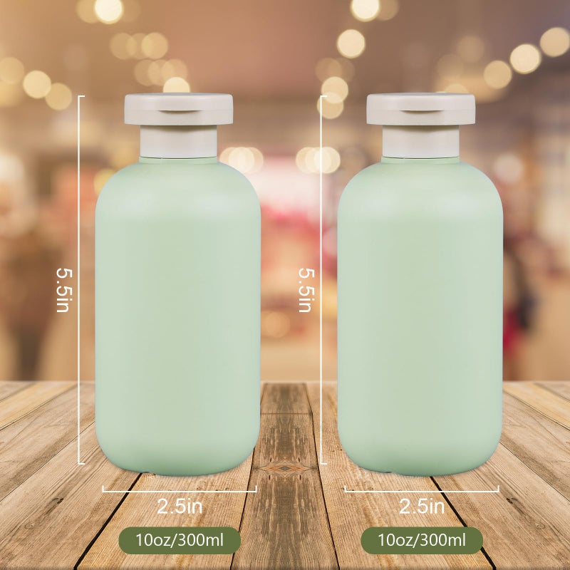 UMETASS 10oz Squeeze Bottles with Flip Cap, Refillable Plastic Travel Bottles for Creams, Lotion, Shampoo, Conditioner (2 Pcs) - Image 2